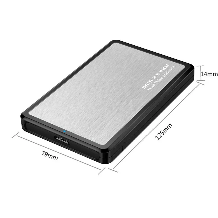 CY U3-194 USB 3.0 to 2.5-inch Hard Drive Case - Silver