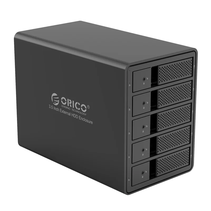 ORICO 9558RU3-SV 3.5-inch External Hard Drive Enclosure JMS567+JMB394 Chip USB3.0 Type-B Output - Black/EU Plug