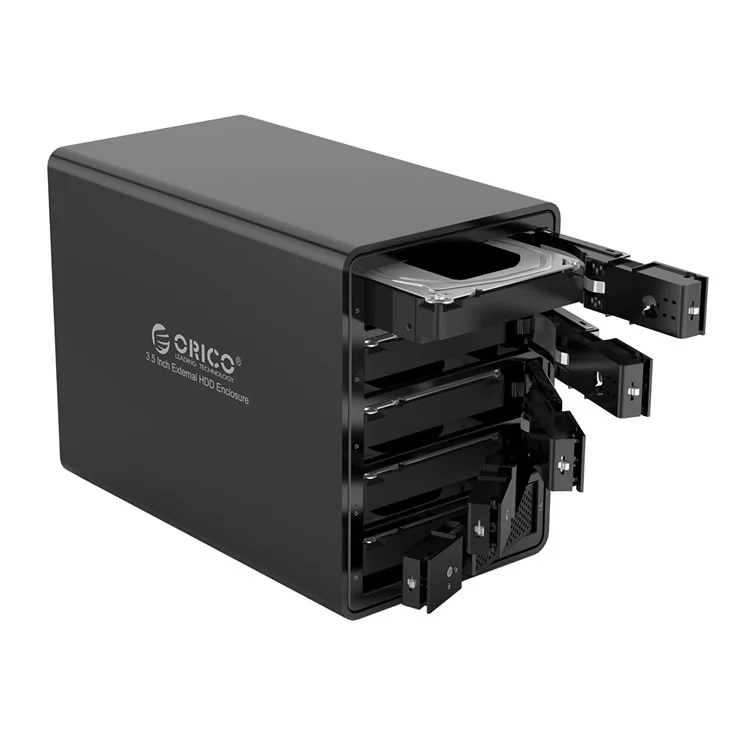 ORICO 9558RU3-SV 3.5-inch External Hard Drive Enclosure JMS567+JMB394 Chip USB3.0 Type-B Output - Black/UK Plug