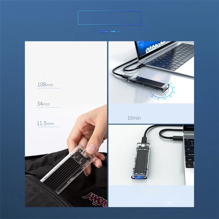 ORICO TCM2F-C3 NGFF M.2SSD para Caixa de Enclosure SSD Type-c