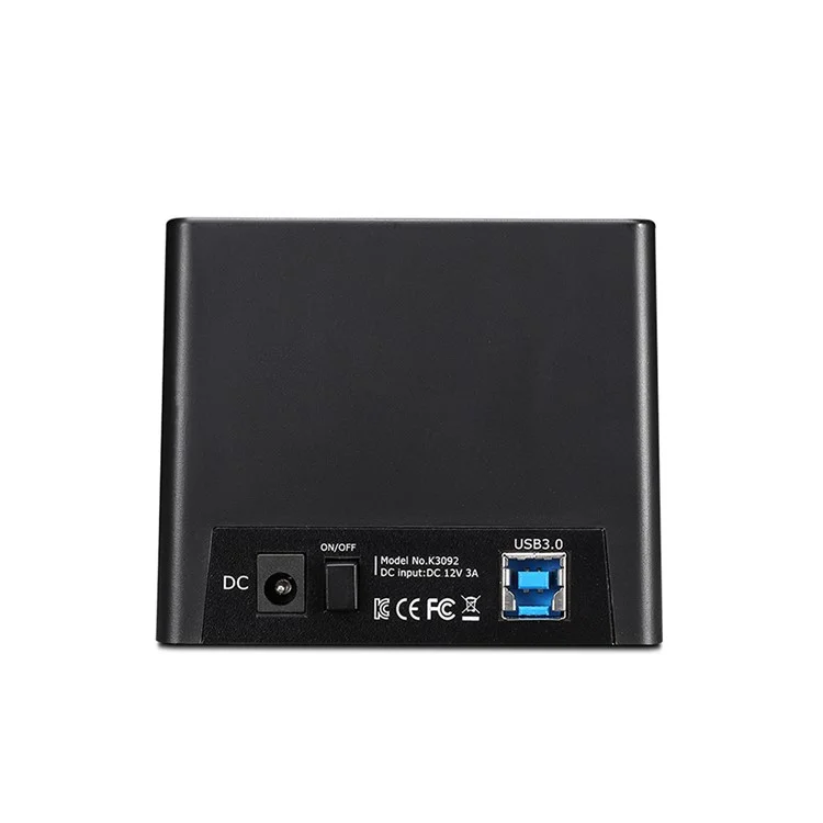 MAIWO K3092 2-Bay 1:1 Clone USB 3.0 Clone Duplicator Support 2.5"/3.5" SATA HDD - EU Plug