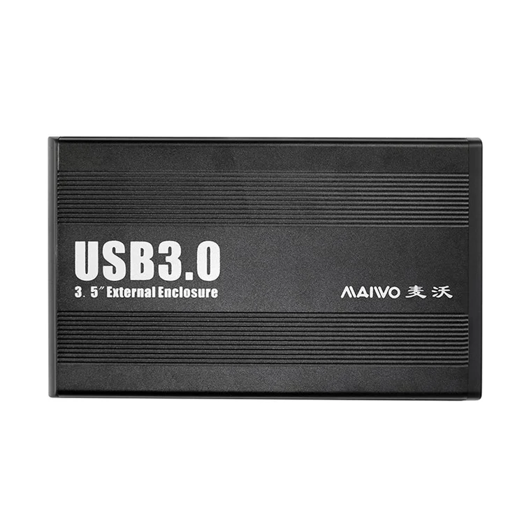 MAIWO 3.5-inch USB 3.0 to SATA External Hard Drive Enclosure Aluminum Alloy HDD Case (K3502U3S) - EU Plug