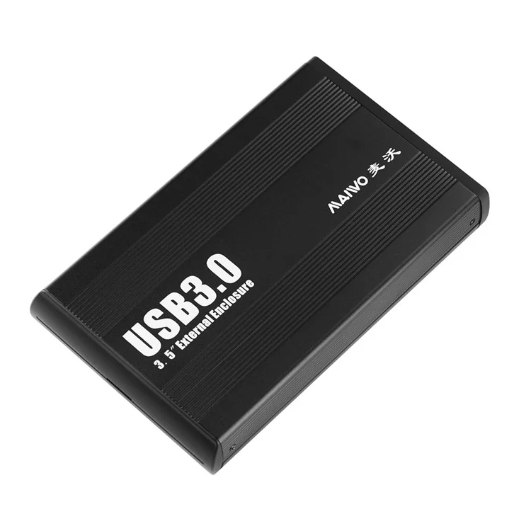 MAIWO 3.5-inch USB 3.0 to SATA External Hard Drive Enclosure Aluminum Alloy HDD Case (K3502U3S) - EU Plug
