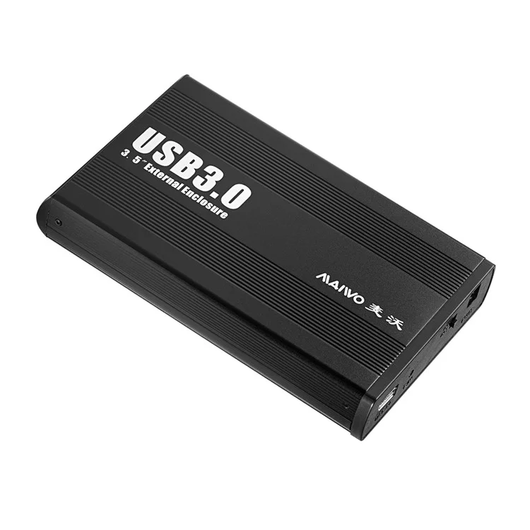 MAIWO 3.5-inch USB 3.0 to SATA External Hard Drive Enclosure Aluminum Alloy HDD Case (K3502U3S) - EU Plug