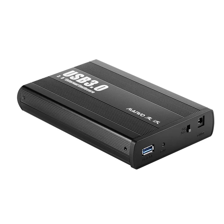 MAIWO 3.5-inch USB 3.0 to SATA External Hard Drive Enclosure Aluminum Alloy HDD Case (K3502U3S) - EU Plug