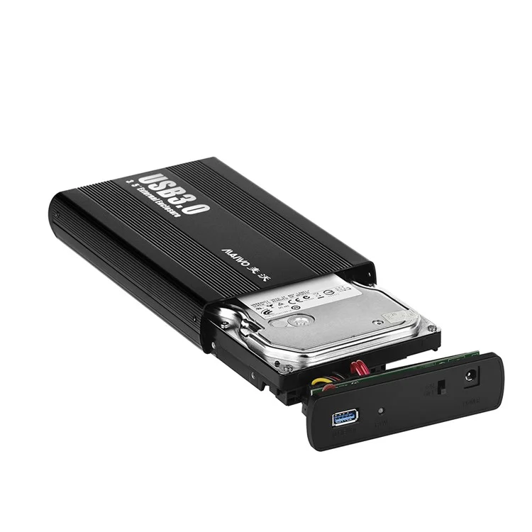 MAIWO 3.5-inch USB 3.0 to SATA External Hard Drive Enclosure Aluminum Alloy HDD Case (K3502U3S) - EU Plug