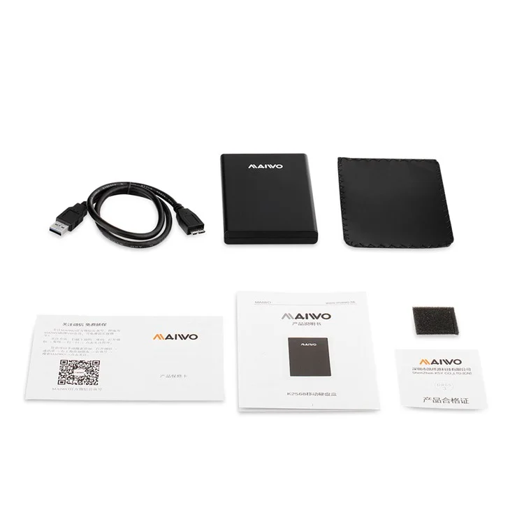 MAIWO USB 3.0 Slide Type Screwless 2.5'' SATAI/II/III HDD/SSD Hard Drive Enclosure (K2568)