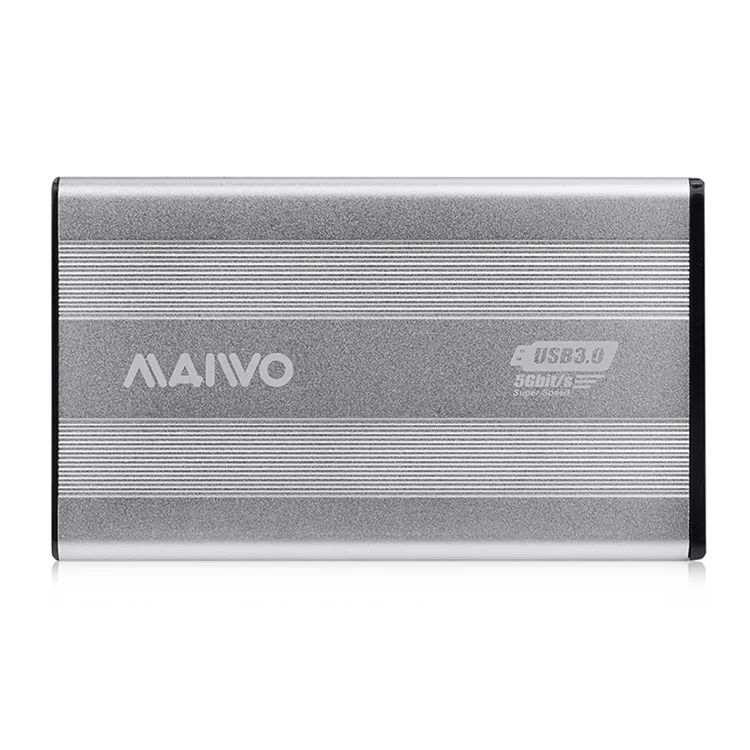 MAIWO USB 3.0 External Hard Disk Drive Enclosure Case for 2.5" SATA HDD (K2501U3S) EU Plug - Silver Color