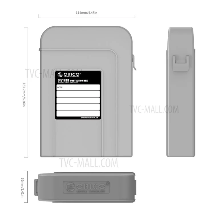 ORICO PHI-35 Professional Premium Anti-Static 3.5'' Inch Hard Drive Protective Case Enclosure HDD Storage