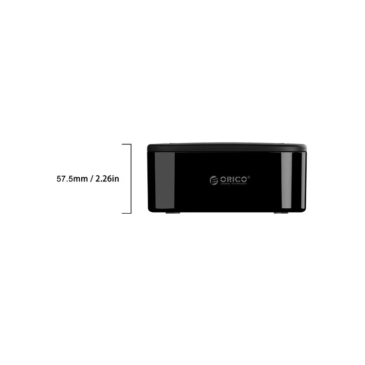 ORICO USB 3.0 SATA Station d'accueil à double baie pour disque dur, Boîtier de support pour SSD/HDD 2,5 po/3,5 po avec fonction de clonage hors ligne (6228US3-C) - Prise EU