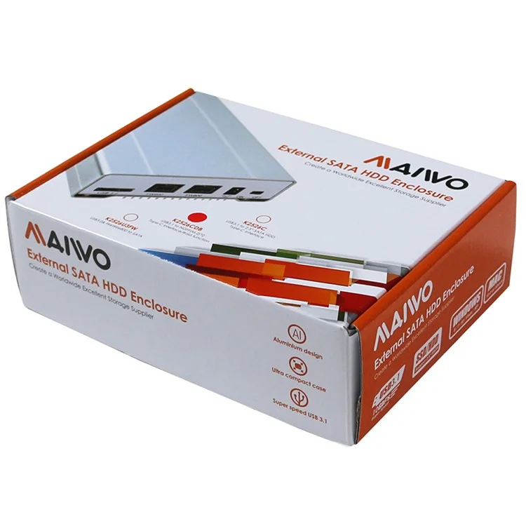 MAIWO K2526CDB USB3.1 Type-C to M.2 SSD Enclosure for 2.5 inch with 10Gbps Speed