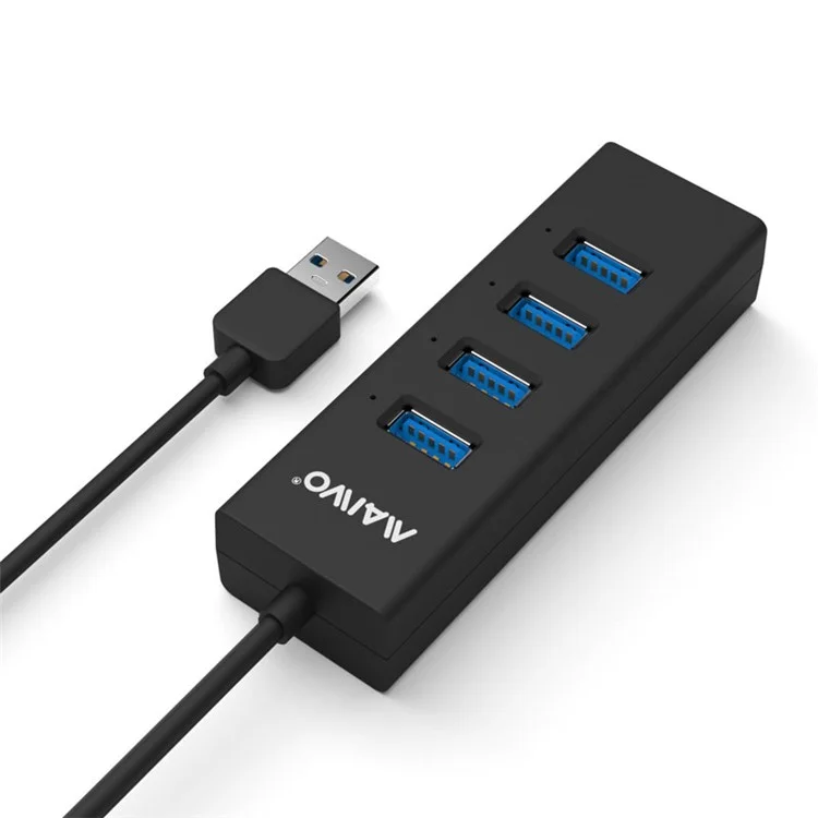 MAIWO KH304 4-Port USB 3.0 Hub Charging Ports for Computer Notebook - Black