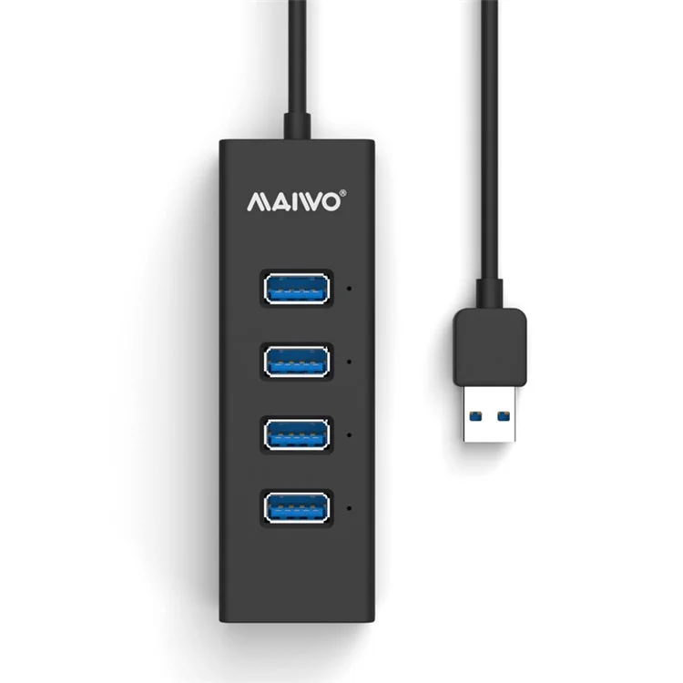 MAIWO KH304 4-Port USB 3.0 Hub Charging Ports for Computer Notebook - Black