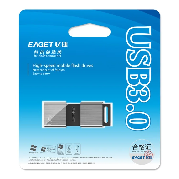 EAGET F90 USB 3.0 High Speed 128GB Capless USB Flash Drive