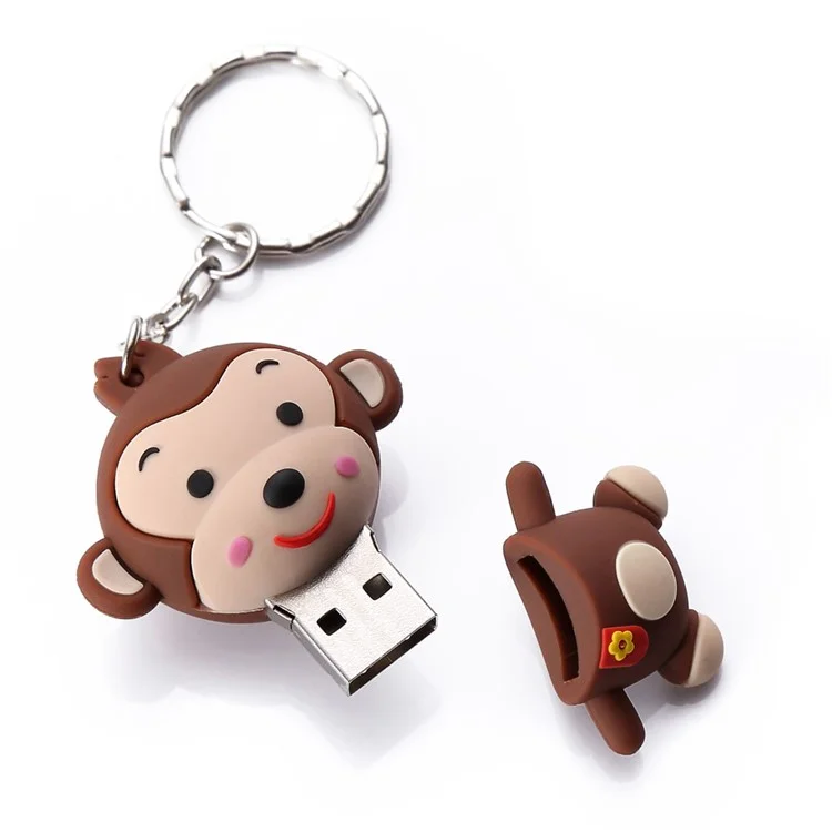 VITAS 32GB USB 2.0 High Speed Flash Drive Monkey Style PVC Keychain UV-08