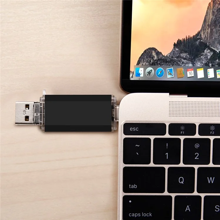 VITAS 16GB U Disk Type-C / Micro USB / USB 2.0 Flash Drive Memory Stick (UV-01-16G) - Black