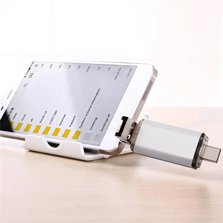 VITAS 64GB Type-C / Micro USB / USB 2.0 Flash Drive U Disk Storage Stick (UV-01-64G) - White