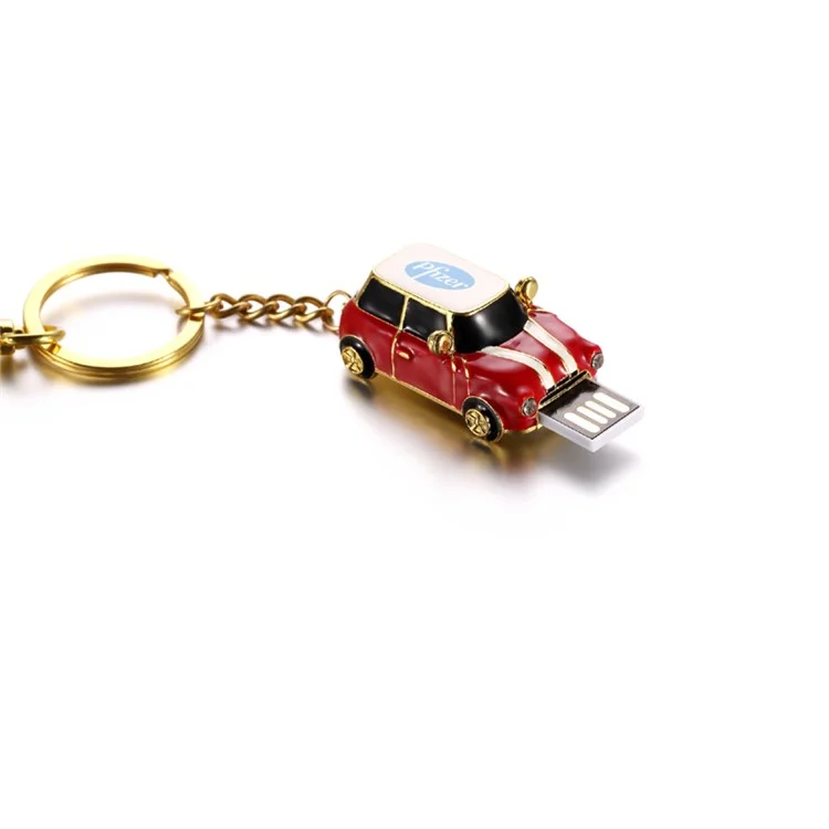 VITAS 32GB Mini Metal Car USB2.0 High Speed Flash Drive with Key Chain for Laptop PC - Red