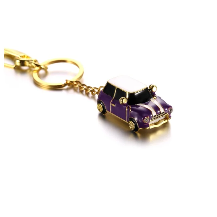 VITAS 64GB U Disk Mini Metal Car USB 2.0 High Speed Flash Drive with Key Chain - Purple