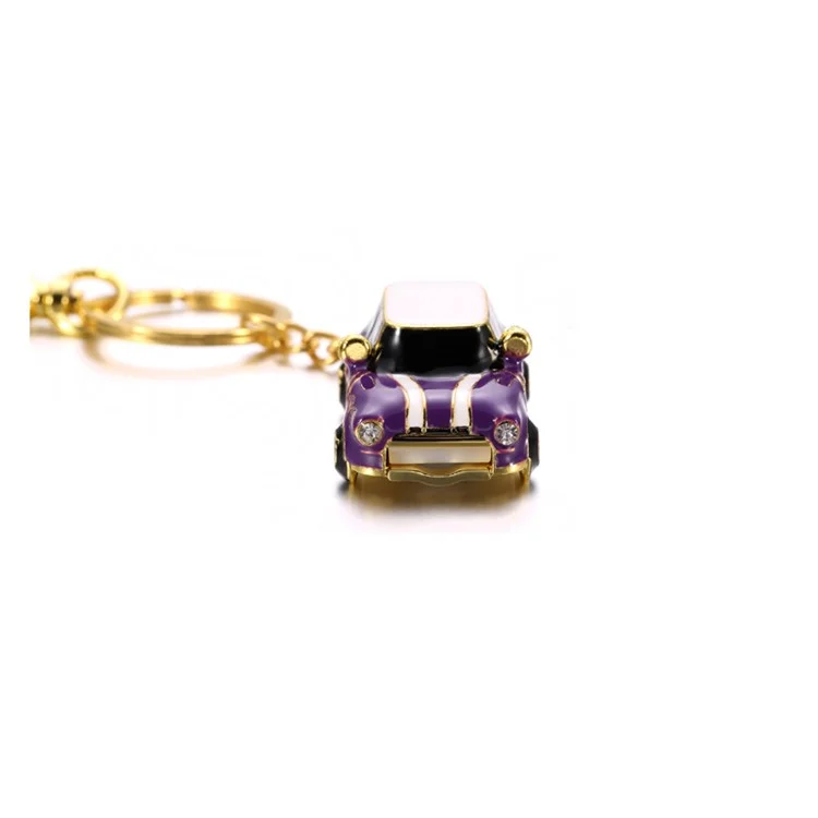 VITAS 64GB U Disk Mini Metal Car USB 2.0 High Speed Flash Drive with Key Chain - Purple