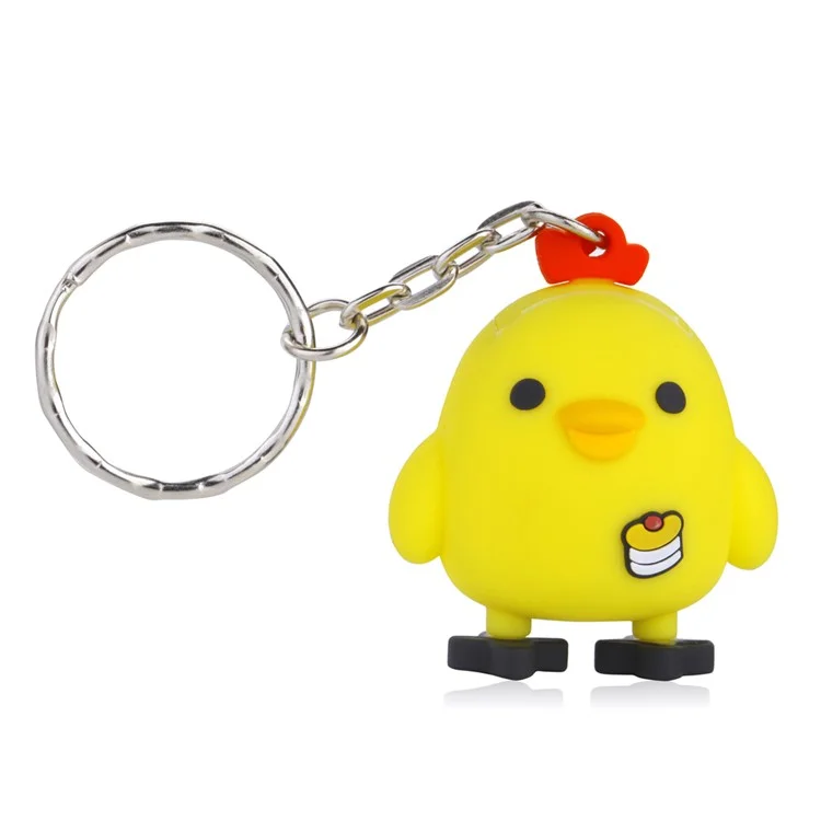 64G USB 2.0 U Disk Flash Drive Cartoon Chicken Style Memory Stick with Key Ring