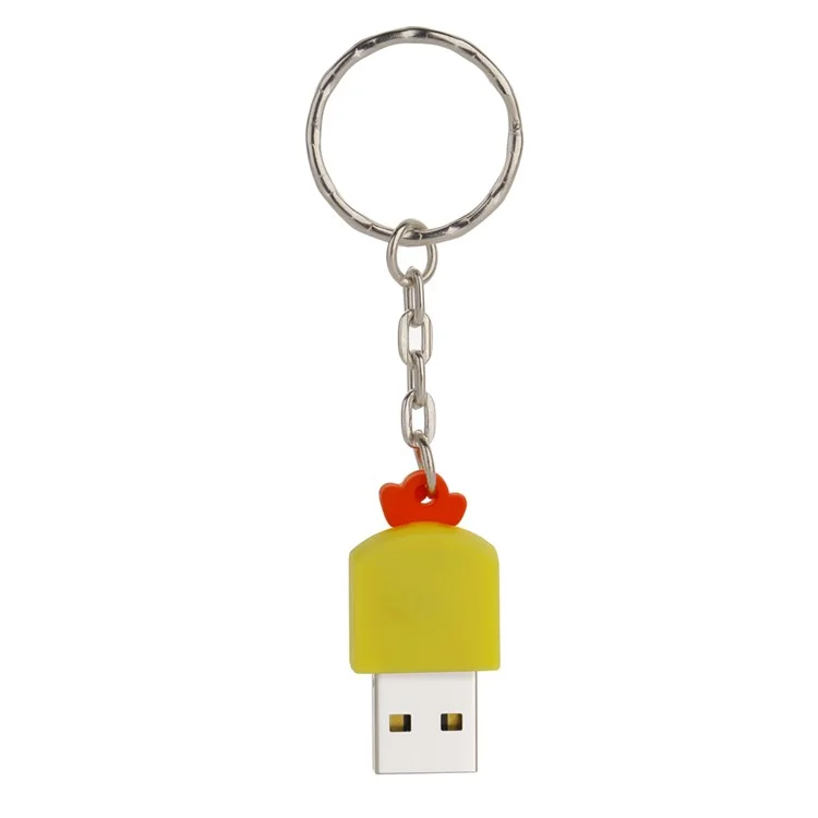 64G USB 2.0 U Disk Flash Drive Cartoon Chicken Style Memory Stick with Key Ring