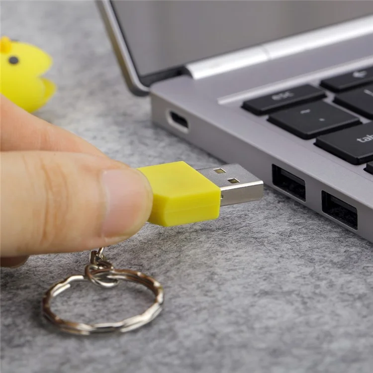 16G USB 2.0 U Disk Flash Drive Cartoon Chicken Style Memory Stick with Key Ring
