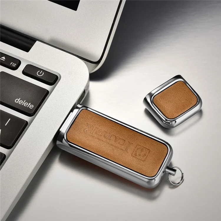 ICARER 16G Portable Flash Drive Genuine Leather USB Disk