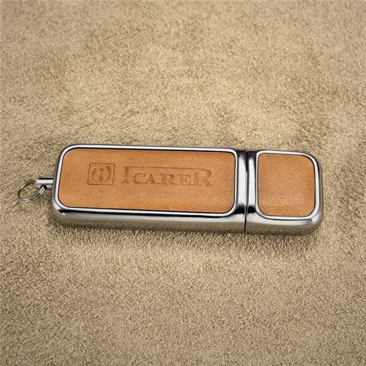 ICARER 16G Portable Flash Drive Genuine Leather USB Disk