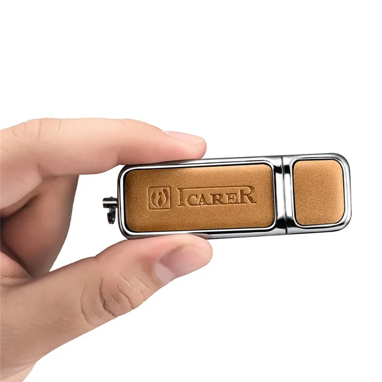 ICARER 16G Portable Flash Drive Genuine Leather USB Disk