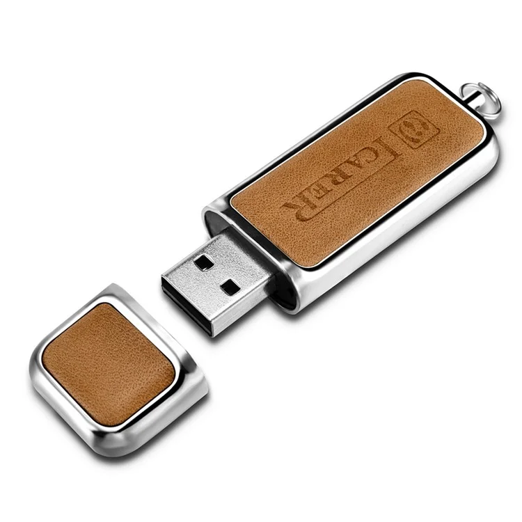 ICARER 16G Portable Flash Drive Genuine Leather USB Disk