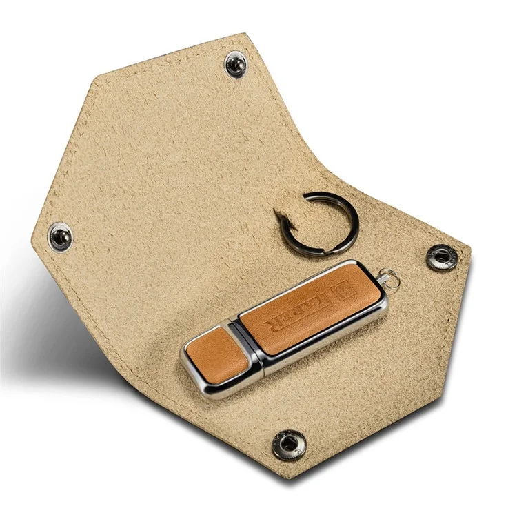 ICARER 16G Portable Flash Drive Genuine Leather USB Disk
