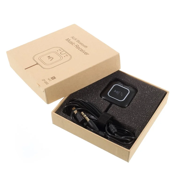 ZF-850 NFC Wireless USB Bluetooth Adapter Transmitter Car Audio Receiver with Mic - Black