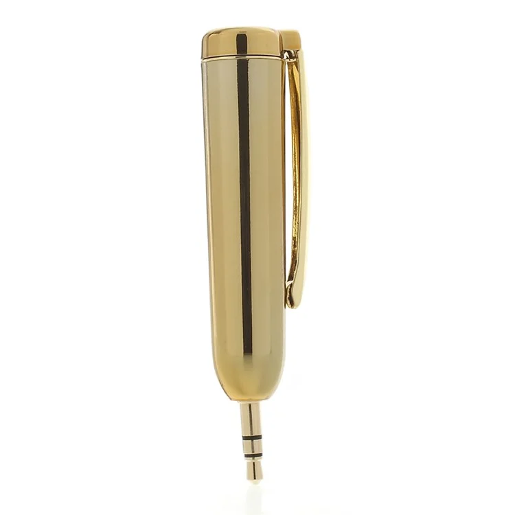 MP-S100 Mini Bluetooth 4.0 Wireless 3.5mm Car Aux Stereo Audio Music Pen Receiver Adapter - Gold Color