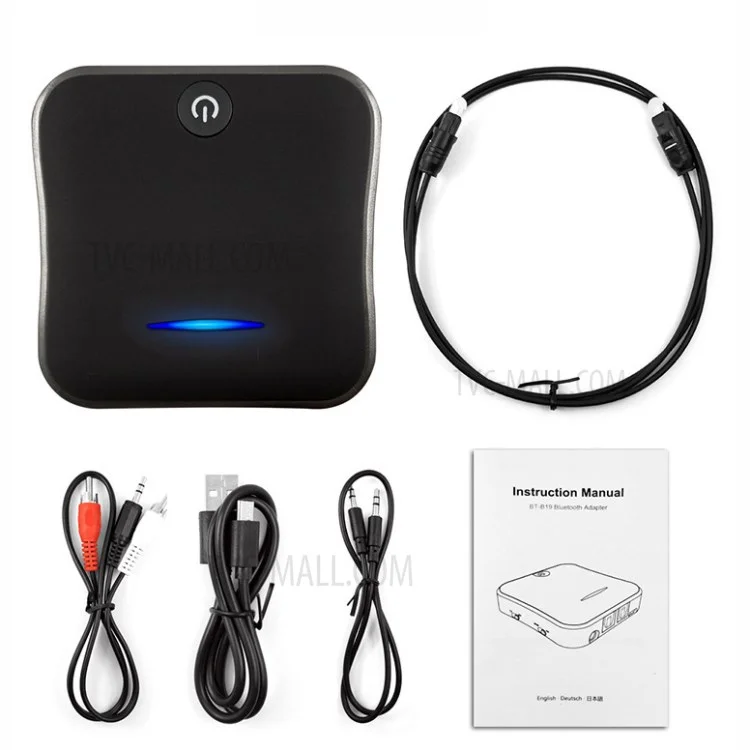 BC91 Bluetooth-compatible 5.0 Optical Fiber Transmitter and Receiver 2 in 1 Adapter Low Power Consumption