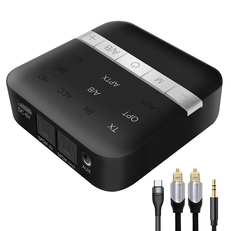 TX200 2-in-1 Optical Fiber Coaxial Bluetooth-compatible 5.0 Transmitter Receiver HD Audio Adapter