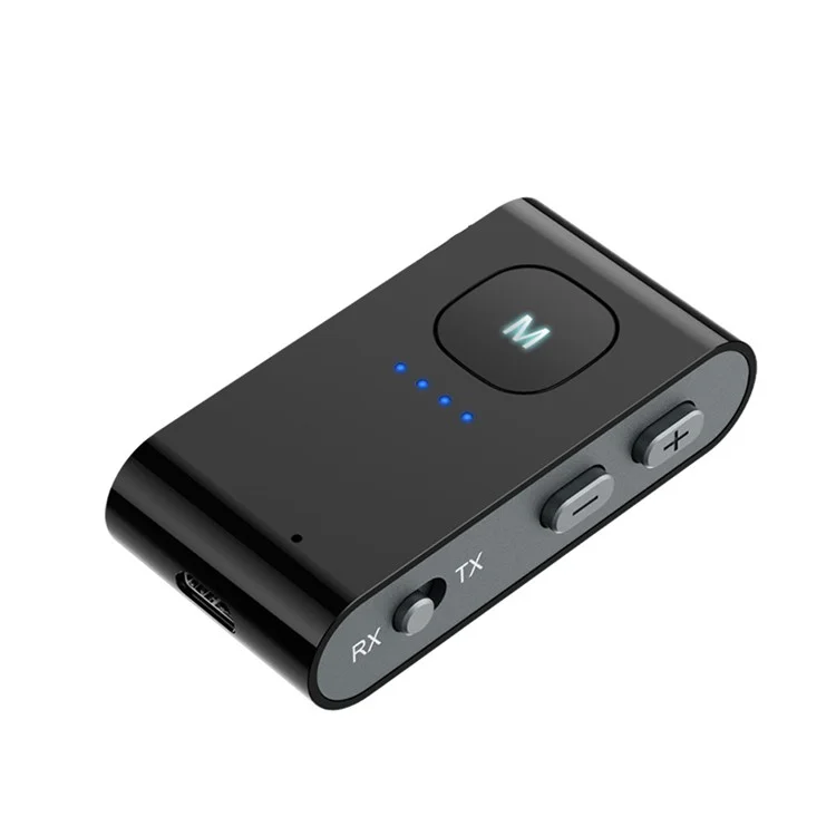 BR02 Bluetooth-compatible 5.0 Receiver Transmitter AUX TF Card Audio Adapter with Battery Indicator
