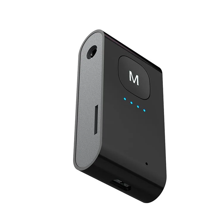 BR02 Bluetooth-compatible 5.0 Receiver Transmitter AUX TF Card Audio Adapter with Battery Indicator