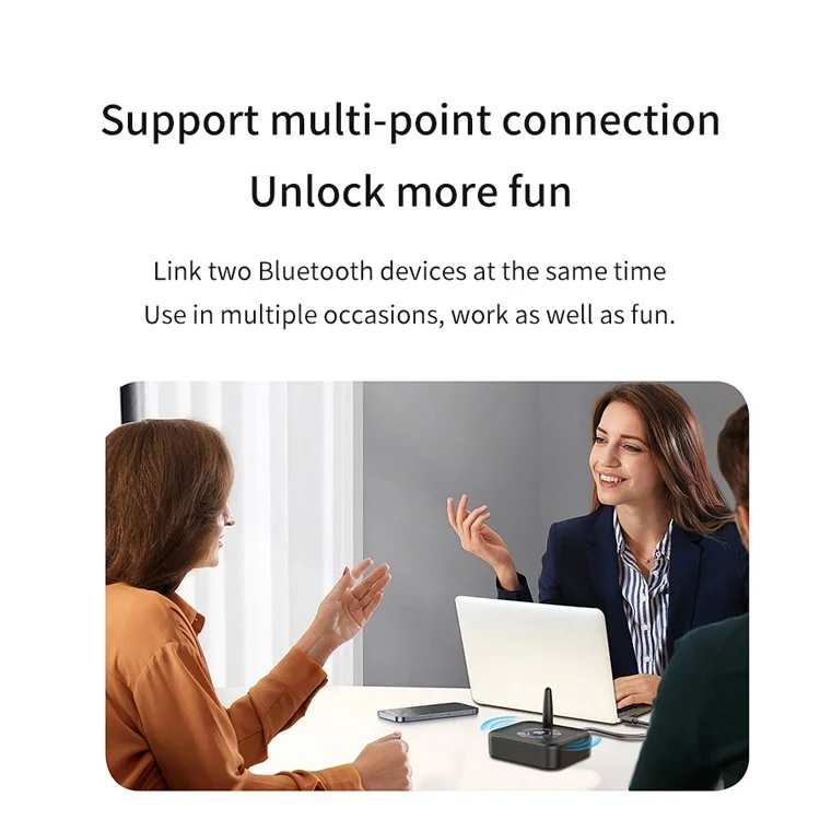 GR01 Car Bluetooth-compatible 5.1 Audio Receiver External Antenna 1-to-2 Bluetooth-compatible Adapter with TF Card, 3.5mm AUX Ports