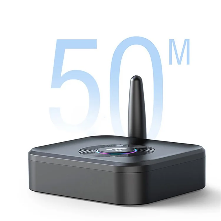 GR01 Car Bluetooth-compatible 5.1 Audio Receiver External Antenna 1-to-2 Bluetooth-compatible Adapter with TF Card, 3.5mm AUX Ports