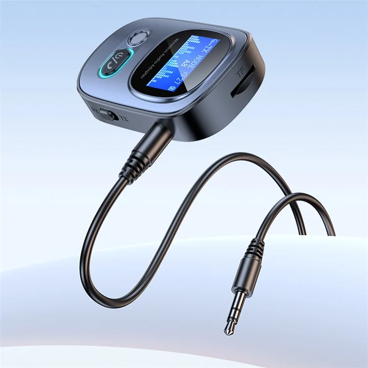 Transmissor / Receptor de Áudio Multifuncional Bluetooth 5.3 com Tela Digital LED T68 (CE)
