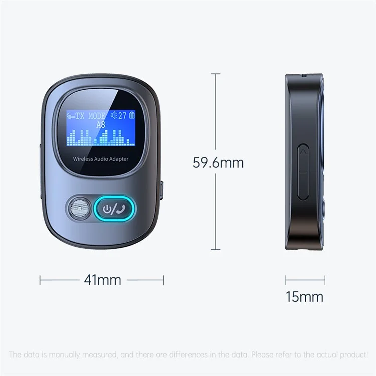 Transmissor / Receptor de Áudio Multifuncional Bluetooth 5.3 com Tela Digital LED T68 (CE)