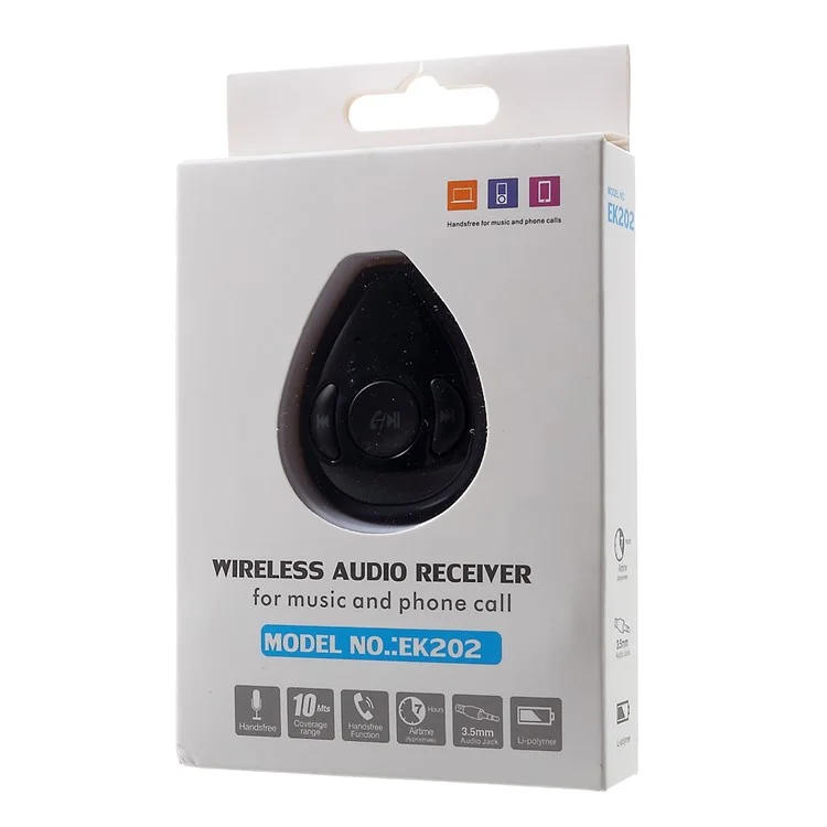 EK202 Mini Bluetooth Car Audio Receiver 3.5mm Music Sound System with Mic
