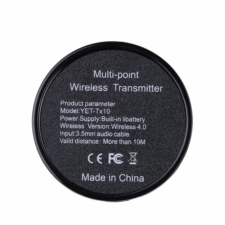 TX10 3.5mm Bluetooth 4.0 Music Transmitter Audio Adapter (Transmit 2 Devices Simultaneously) for Car Stereo PC TV MP4