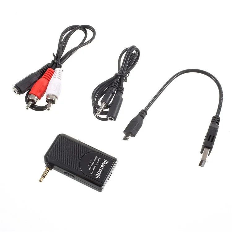 3.5mm Bluetooth Audio Transmitter and Receiver 2-in-1 Design for Car / Home Audio - Black