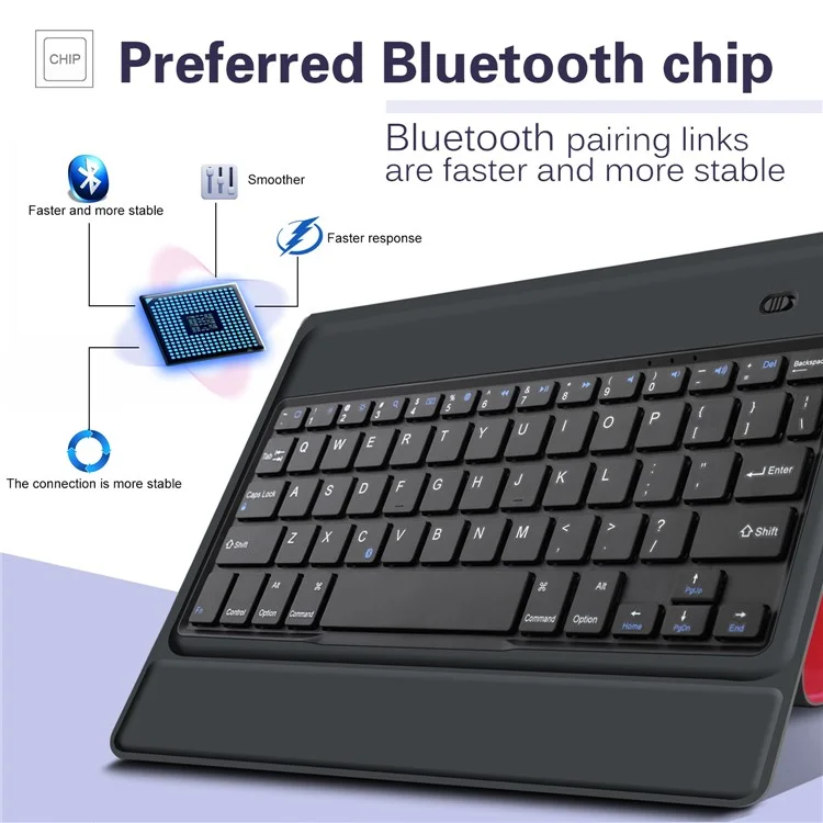 Integrated Bluetooth Keyboard Leather Tablet Stand Case for iPad Pro 10.5 (2017) - Red