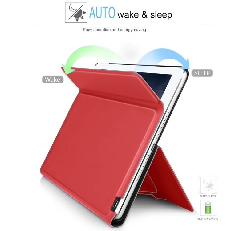 Integrated Bluetooth Keyboard Leather Tablet Stand Case for iPad Pro 10.5 (2017) - Red