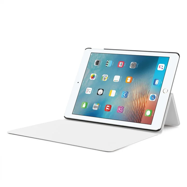 PU Leather Detachable Wireless Bluetooth Keyboard Cover Case with Stand for iPad 9.7 (2017) - White