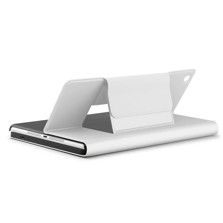 PU Leather Detachable Wireless Bluetooth Keyboard Cover Case with Stand for iPad 9.7 (2017) - White