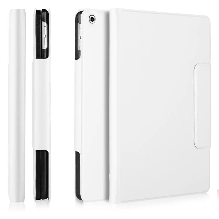 PU Leather Detachable Wireless Bluetooth Keyboard Cover Case with Stand for iPad 9.7 (2017) - White